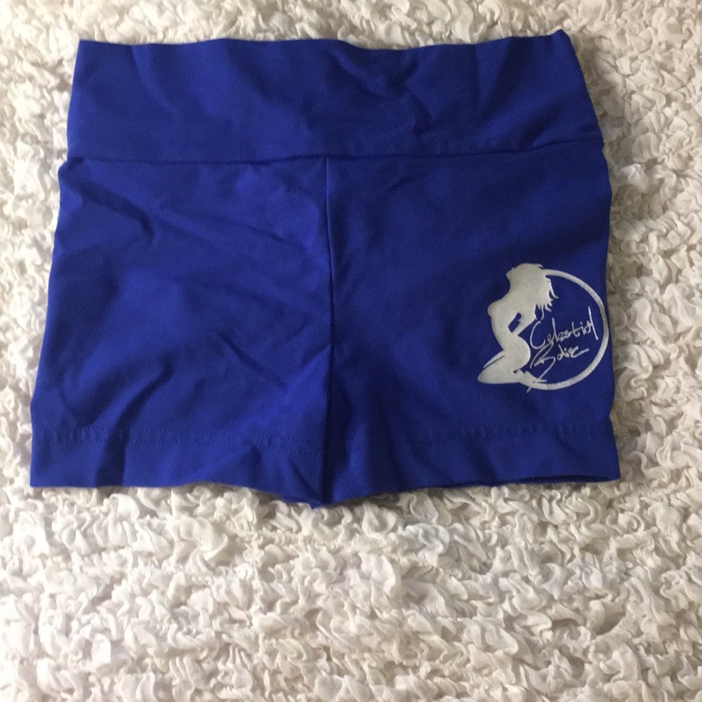 Royal Blue Ruched Bum Shorts - Picture 6 of 6